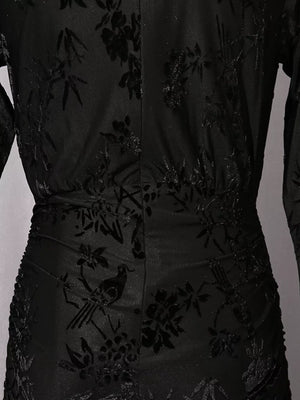 Ruched Long Sleeve Mini Dress in Off-white, view 15
