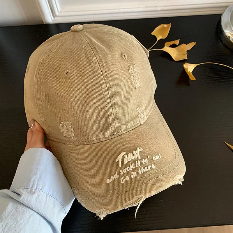 Worn-in Embroidered Cotton Baseball Hat