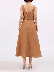 Painterly Floral A-line Midi Dress
