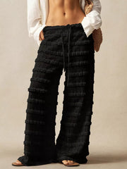 Lace Ruffled Wide-leg Pants