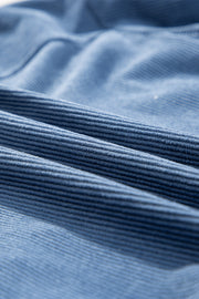 Dusty blue corduroy bomber jacket fabric detail