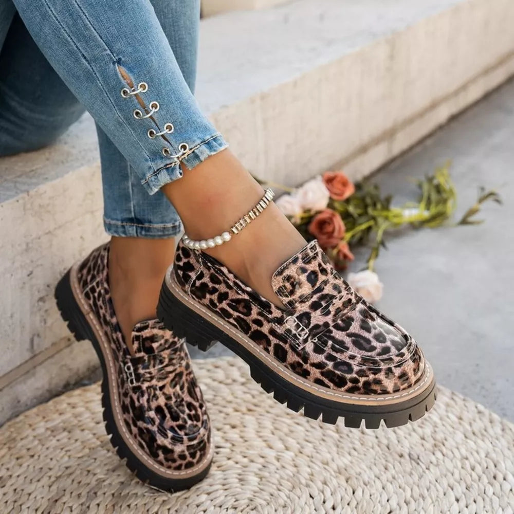 Round Toe Platform Loafers, side view
