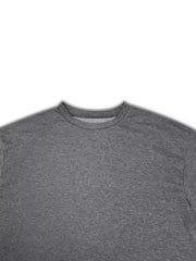 Dark gray crew neck t-shirt, casual basic style lounge top