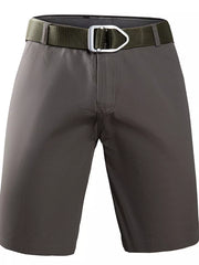 Men's Casual Bermuda Shorts in Dark Gray, model styling view