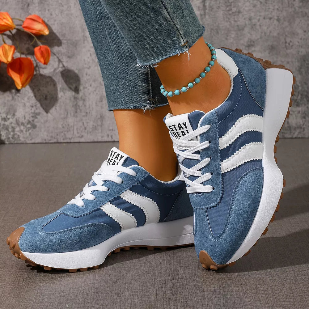 Lace Up Round Toe Sneakers, front view