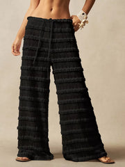 Lace Ruffled Wide-leg Pants