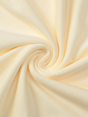 Yellow ruched maxi dress fabric detail