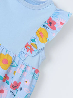 Children's Ruffled Floral Print Dress, close-up detail
