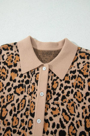tan regular cardigan with collared