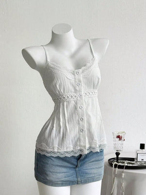 Lace Trim Cami, back view