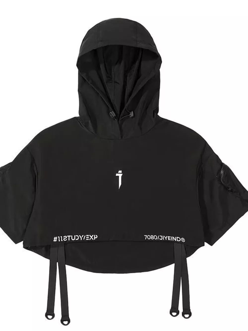 Men's Oversized Cropped Hoodie in Grey, model styling view