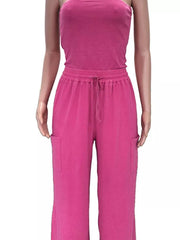 Effortless Drawstring Wide-leg Romper