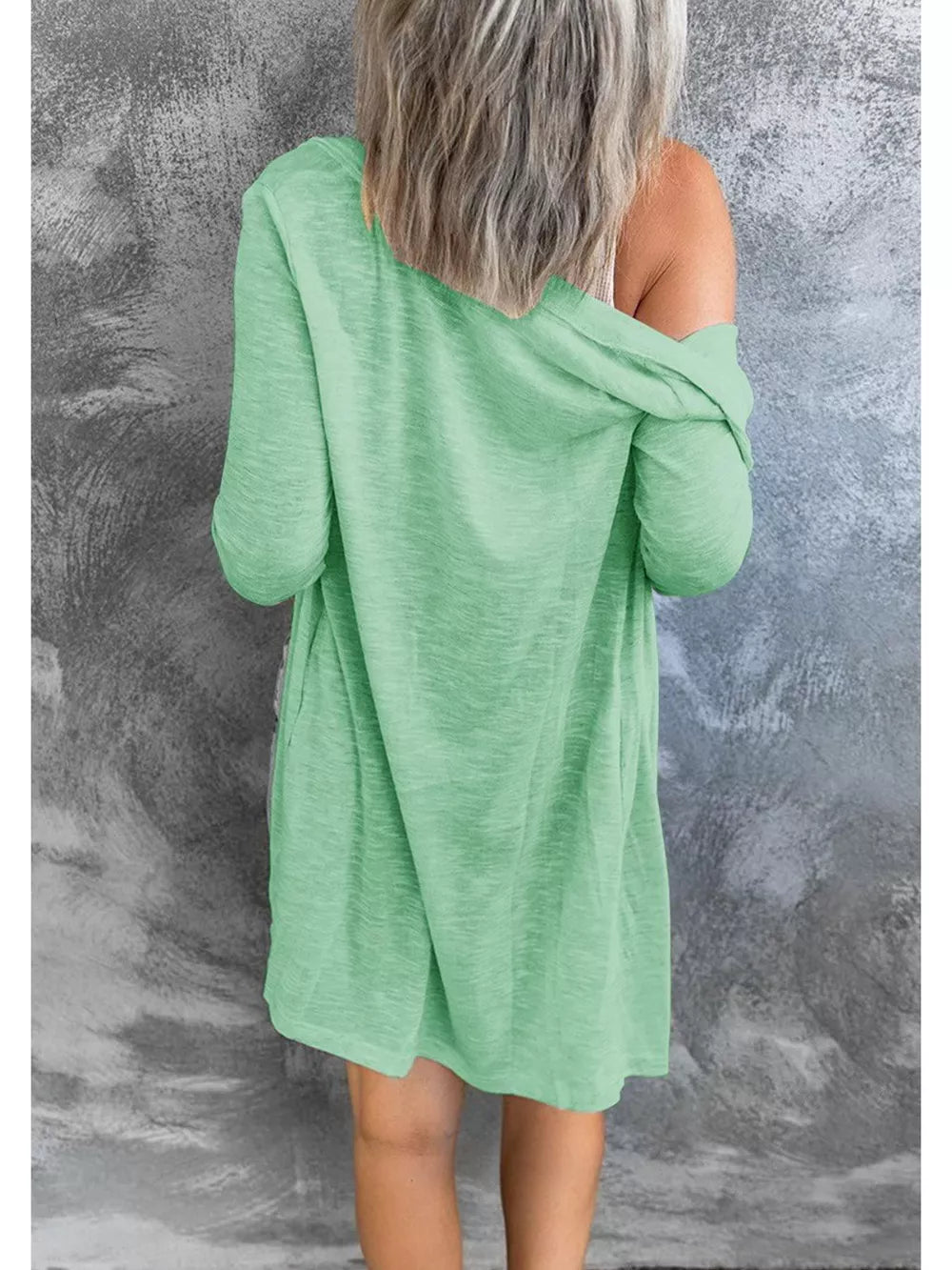 Lightweight Button-up Cardigan Plus Size in Grey, view 12
