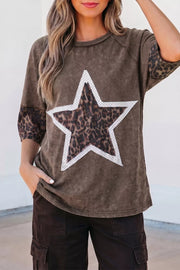 Leopard Star Patch Relaxed T-shirt