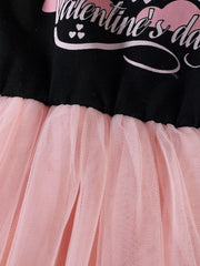 Children's Frill Cardigan And Tulle Dress Set in Pink, model styling view