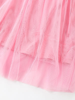 Pink toddler tulle dress with layered skirt detail