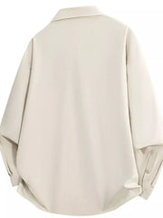 Relaxed Fit Snap-down Shacket For Men
