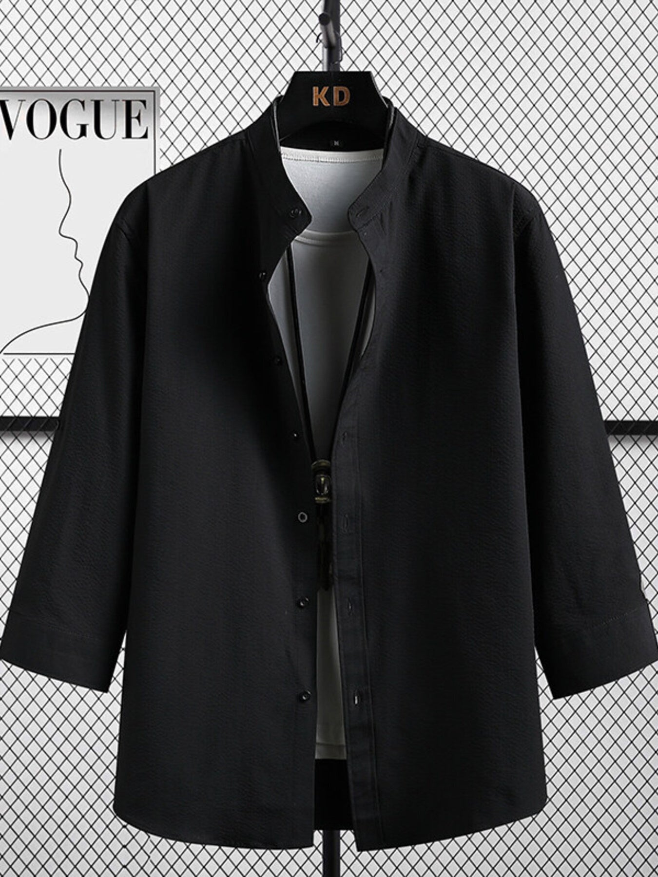 Relaxed Three-quarter Sleeve Men's Shirt