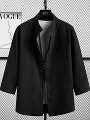 Relaxed Three-quarter Sleeve Men's Shirt