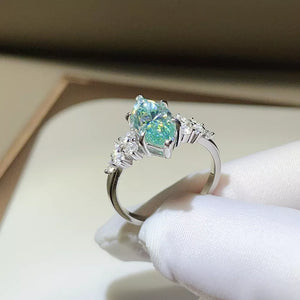 5 Carat Moissanite Solitaire Ring In Sterling Silver, side view