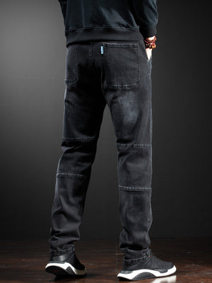 Men's Slim Fit Black Jeans, close-up detail