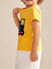 Toddler cotton t-shirt with playful train graphic