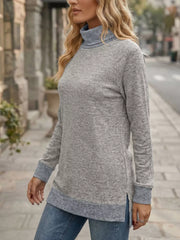 classic turtleneck sweater in Light Blue with turtleneck