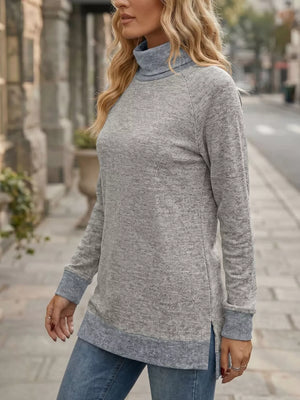 classic turtleneck sweater in Light Blue with turtleneck