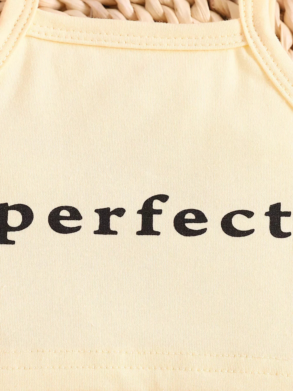 Children's Letter Cami And Shorts Set, close-up detail