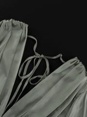 Lustrous Satin Mini Dress With Flowy Sleeves