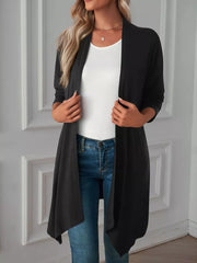 White cardigan with stretch and long sleeve