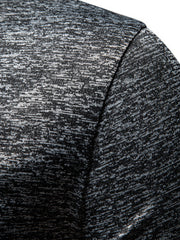 Men's heathered dark gray cotton t-shirt with cowl neck detail