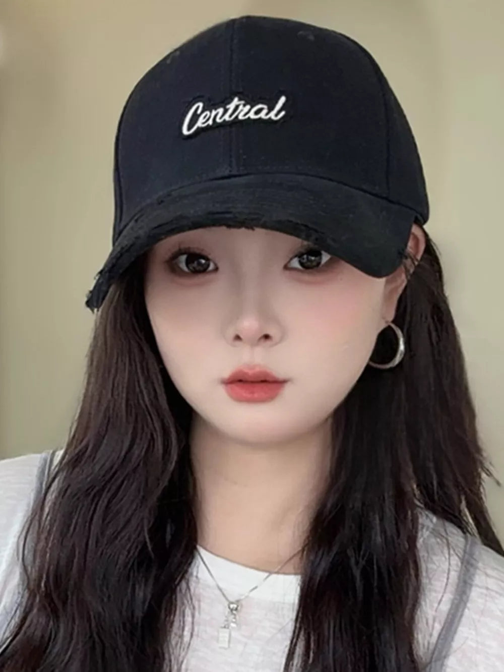 Embroidered Distressed Baseball Cap