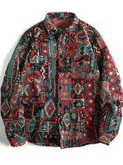 Vibrant Geometric Patchwork Men's Shacket
