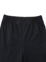 Black cotton shorts with elastic waistband detail