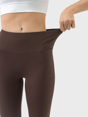 Flared sculpt leggings in Chocolate with a high-rise waist and stretchy fabric.