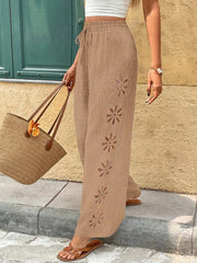 Relaxed Fit Drawstring Wide-leg Pants