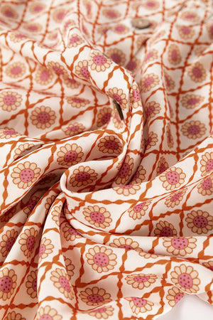 Bohemian print blouse with button detail in floral pattern