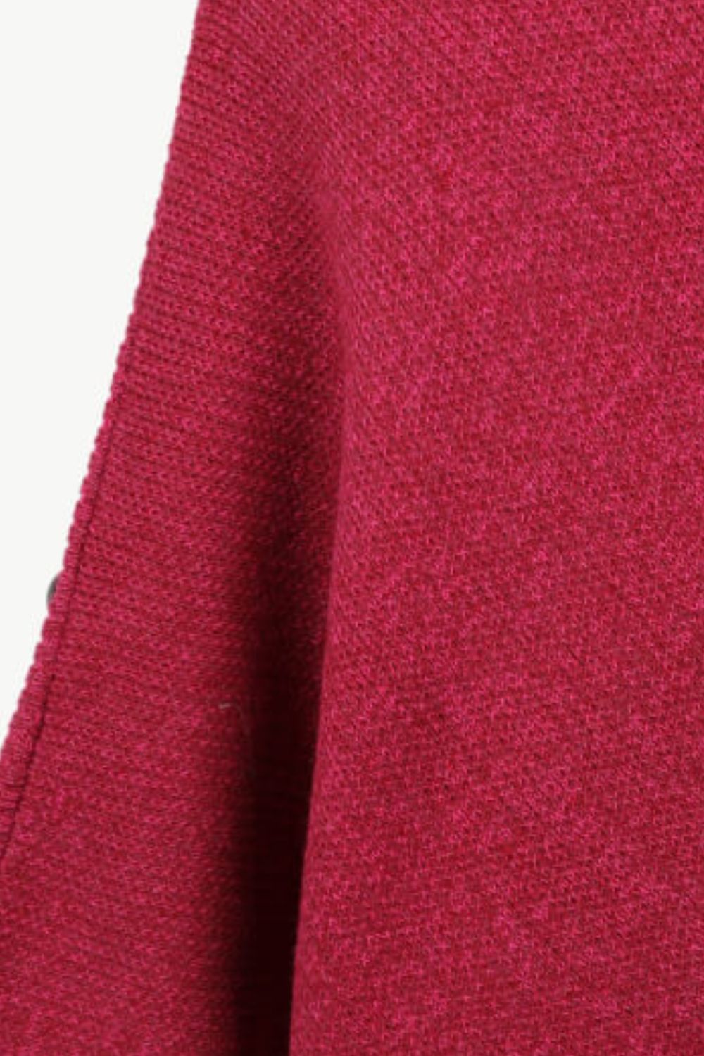 Hot Pink acrylic knit poncho with button detail