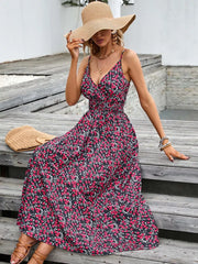 Vibrant Paisley Midi Dress With Spaghetti Straps