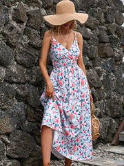 Vibrant Paisley Midi Dress With Spaghetti Straps