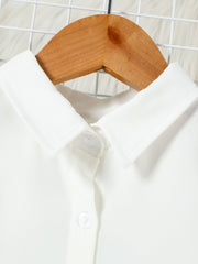 Toddler white button-down shirt with collar detail