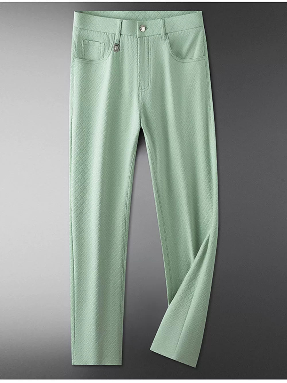 Men's Lightweight Textured Casual Pants in Off-white, front view