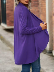 Purple cardigan with not lined and long sleeve