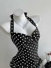 Vintage Ruched Top in Black, side view