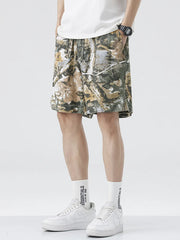 Men's camouflage trunks in Black Forest pattern with elastic waistband and pockets.
