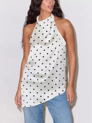Chic Polka Dot Halter Tank Top