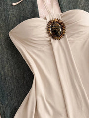 Embellished Front Halter Neck Cami, side view