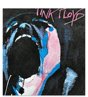 Black cotton t-shirt with Pink Floyd Scream graphic and pink text.