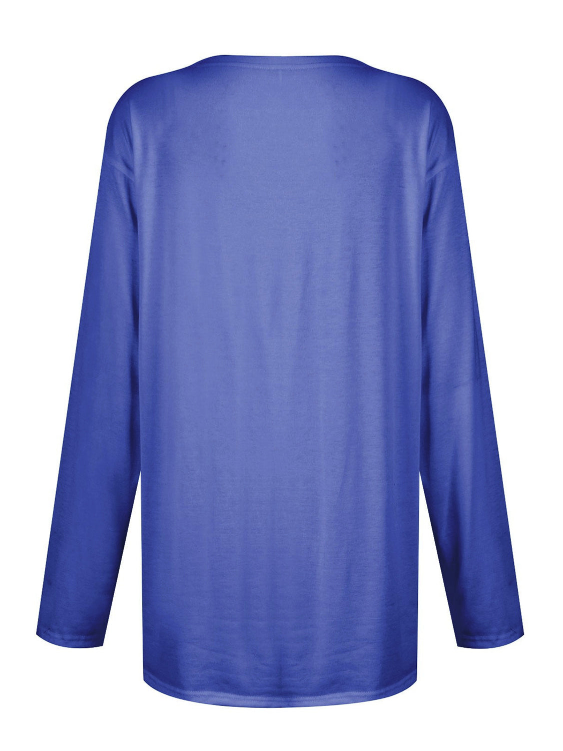 Relaxed fit tunic in Royal Blue with long sleeves and round neckline.